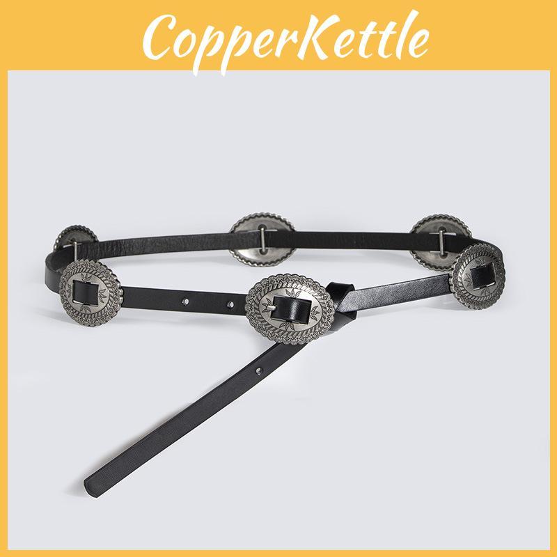 Artistic Vintage Waist Belt With Alloy Pin Buckle And Handcrafted Finish For Boho Look