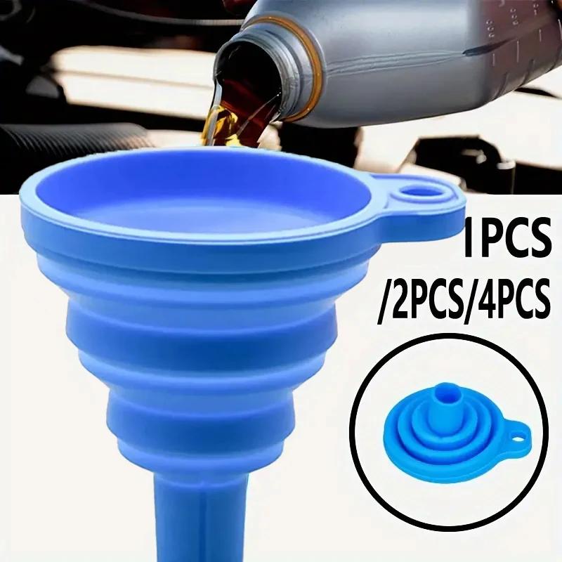 Silicone Funnel Telescopic Mini Portable Folding Fuel Funnel, Multifunctional Fuel Funnel for Cars and Motorcycles Accessories