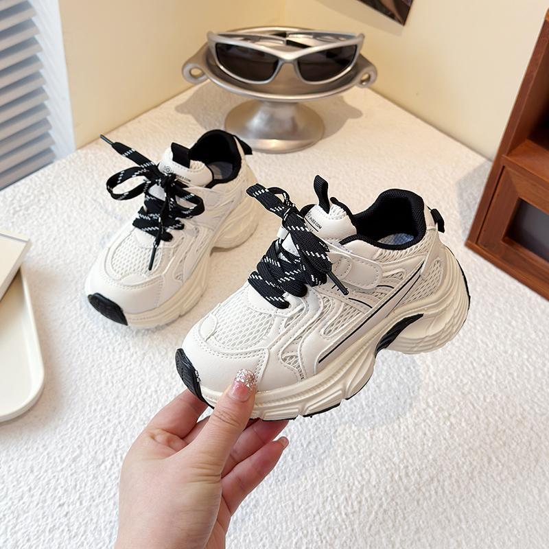 

Кроссовки для мальчиков 2025 новая весна и осень обувь для девочек легкие детские маленькие белые туфли дышащие весенние папины кроссовки 31 inner length 19.5cm чёрный