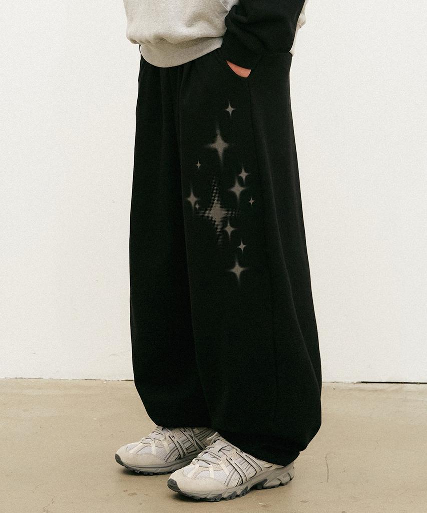 GAKKAI UNIONS Fade Star Sweat Balloon Pants Black