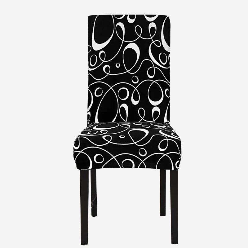 Bedruckter Stuhlbezug, elastischer Küchensitzbezug, Stretch-Spandex-Stuhlbezüge für Esszimmer, Hochzeit, Hotel, Bankett, waschbar, 1 Stück