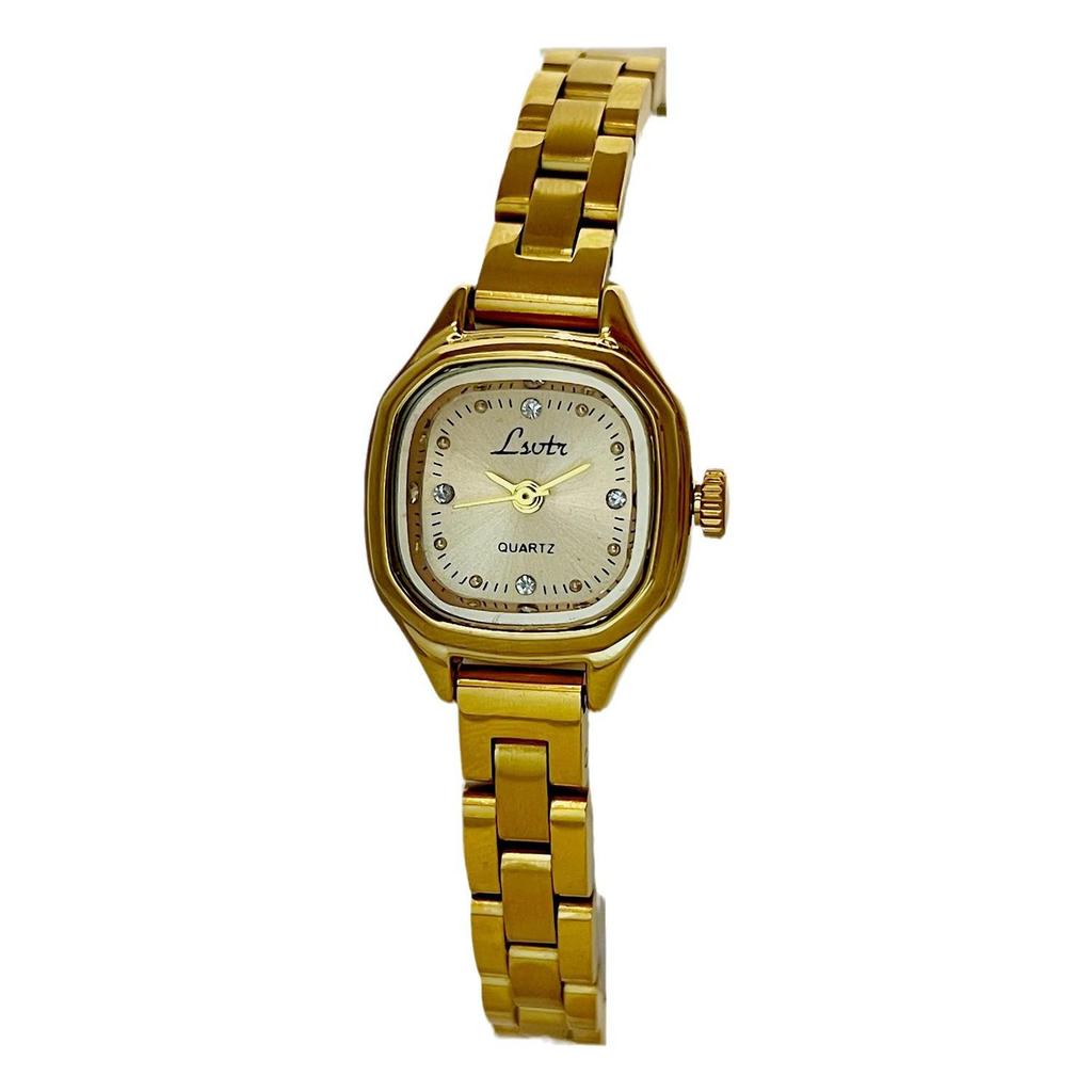 LSVTR Vintage Französische Retro Gold Mini-Uhr für Damen