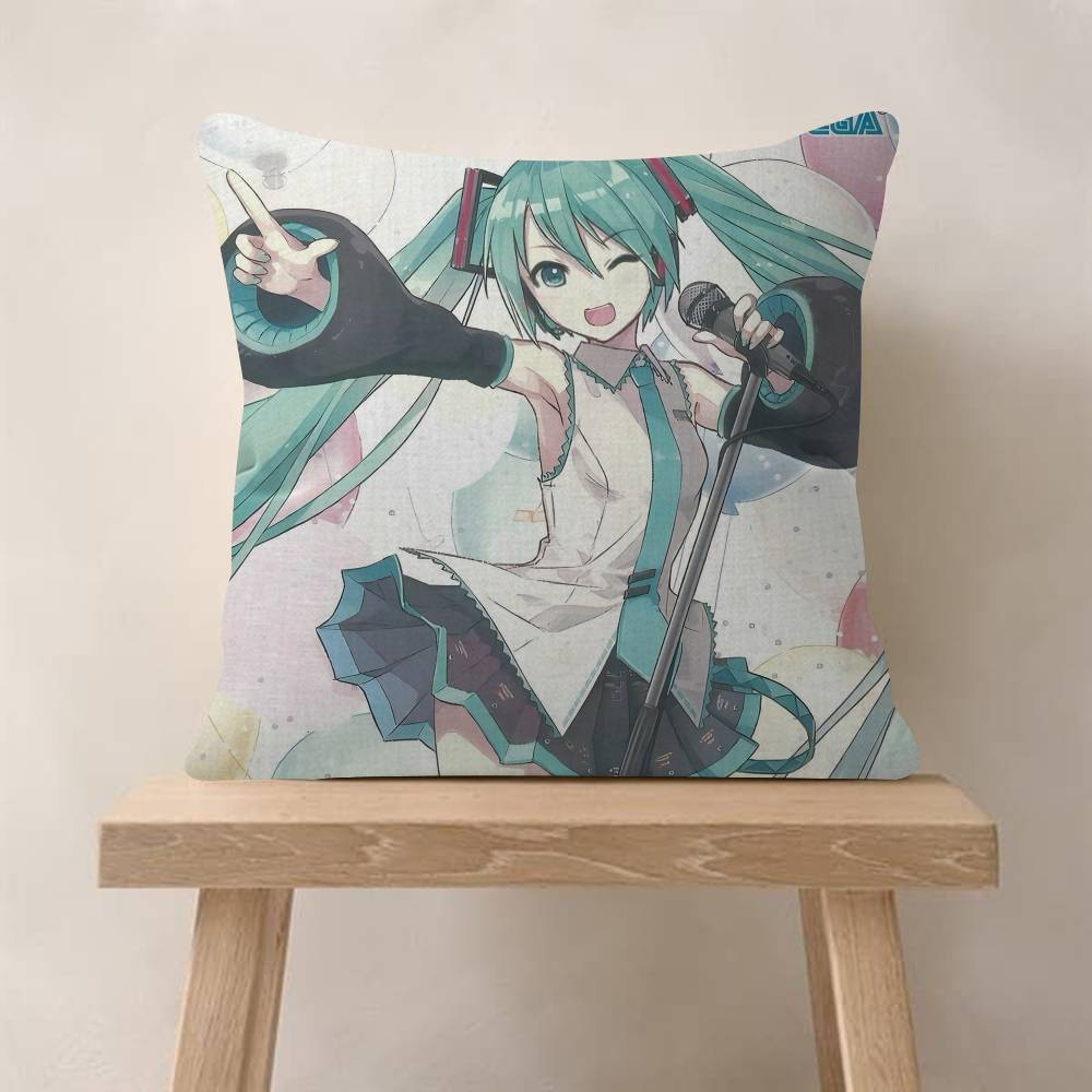 HHatsune Anime Miku Cushion Cover Decorative Pillow Sofa Home Decor Case Pillow Cases