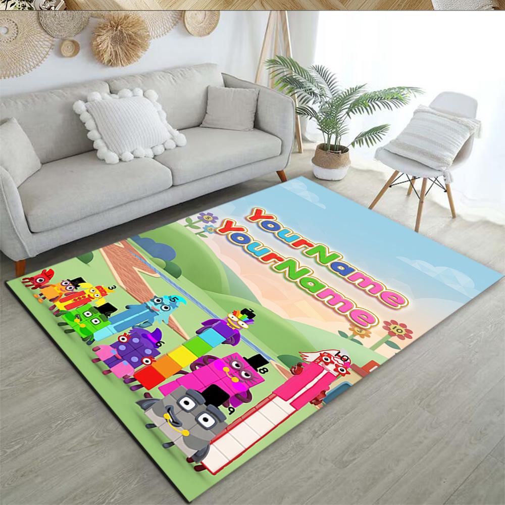 Tappeto Personalizzabile con Area Nome Numberblocks per Soggiorni Studio Ingresso Dormitorio Tappeto Antiscivolo Decorazioni Ufficio Anime Regalo Spirituale