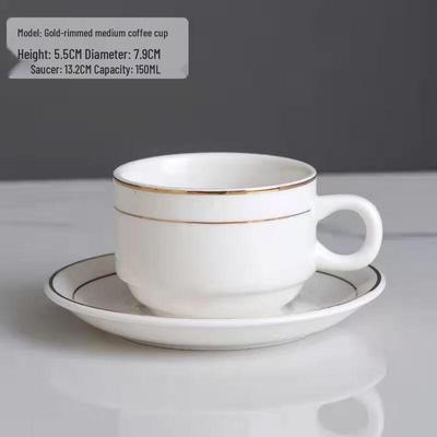 Shangqi Simple Ceramic Coffee Cup and Saucer Set