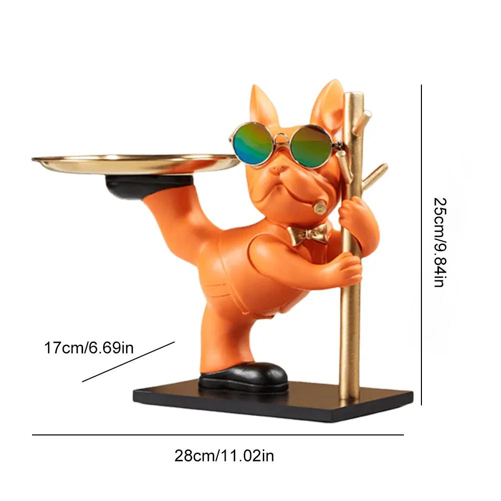 Geometric Shape Figurine Resin Statue Entrance Key Holder Cat Bear Tray Candy Lipstick Jewelry Sundries Storage Home Decoration