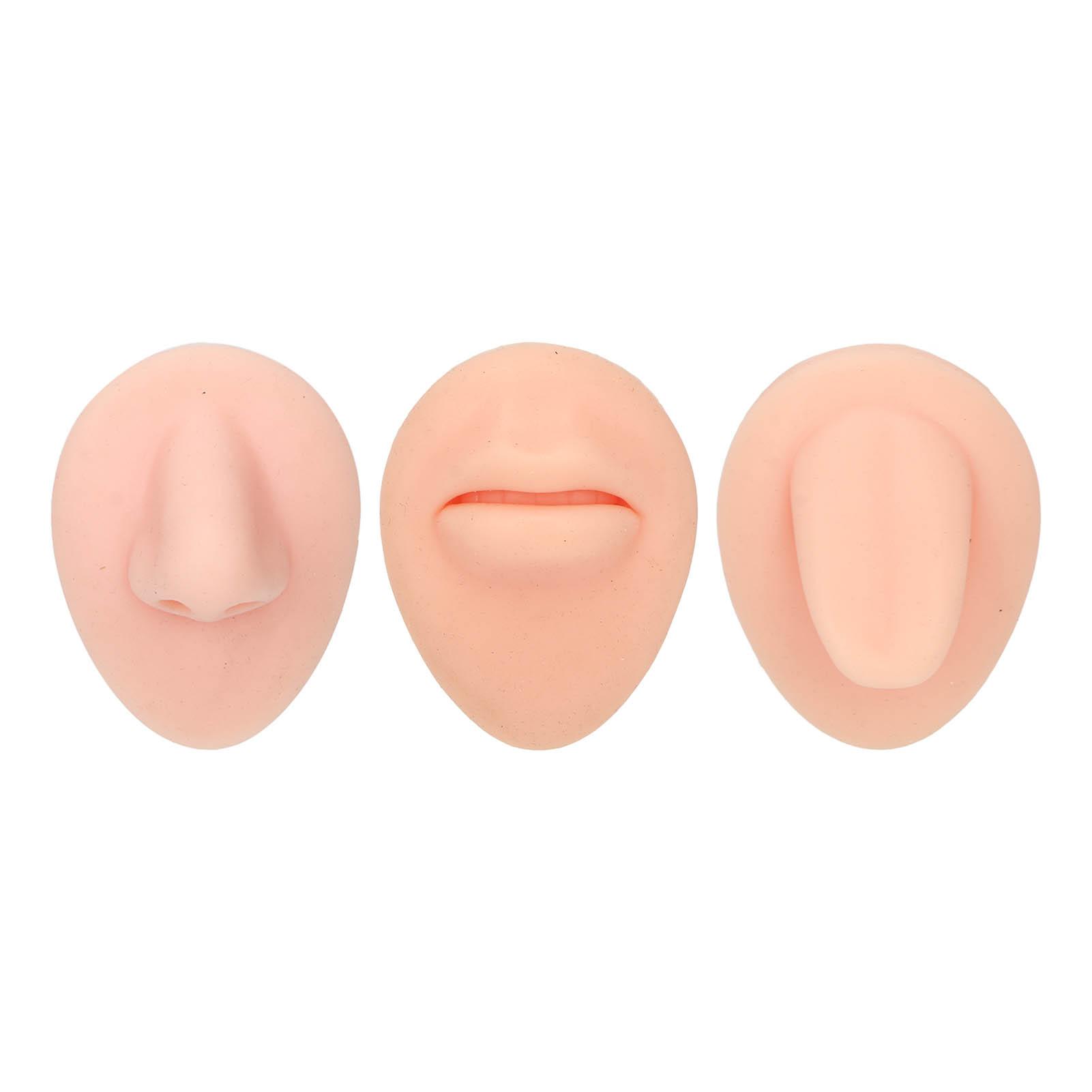 Piercing Body Model 3D Simulation Silicone Mouth Tongue Nose Model Set for Piercing Practice