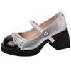 Fashion versatile casual retro bow Mary Jane shoes women's 2025 summer new pearl word platform shoes