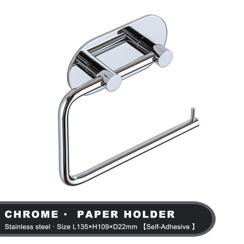 

Stainless Steel Self Adhesive Toilet Paper Holder No Drilll Wc Wall Tissue Storage Bathroom Accessories Organization