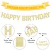 Pre-Strung Happy Birthday Banner - NO DIY - Glitter Gold Birthday Party Decorations for Women Men Kids