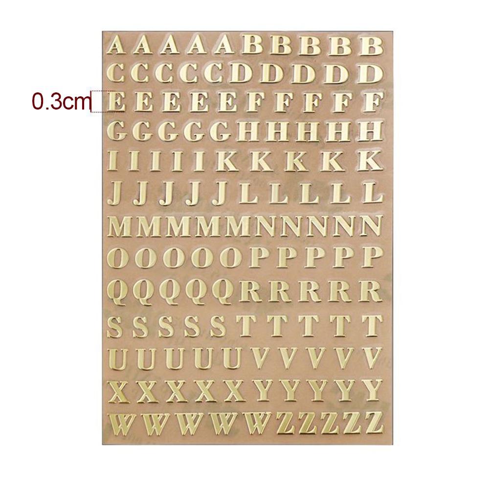 1PC Copper-Nickel Epoxy Resin Decorative Stickers 3mm Thickness Gold Sliver Chunky Glitter Letters Epoxy Resin Art Metal