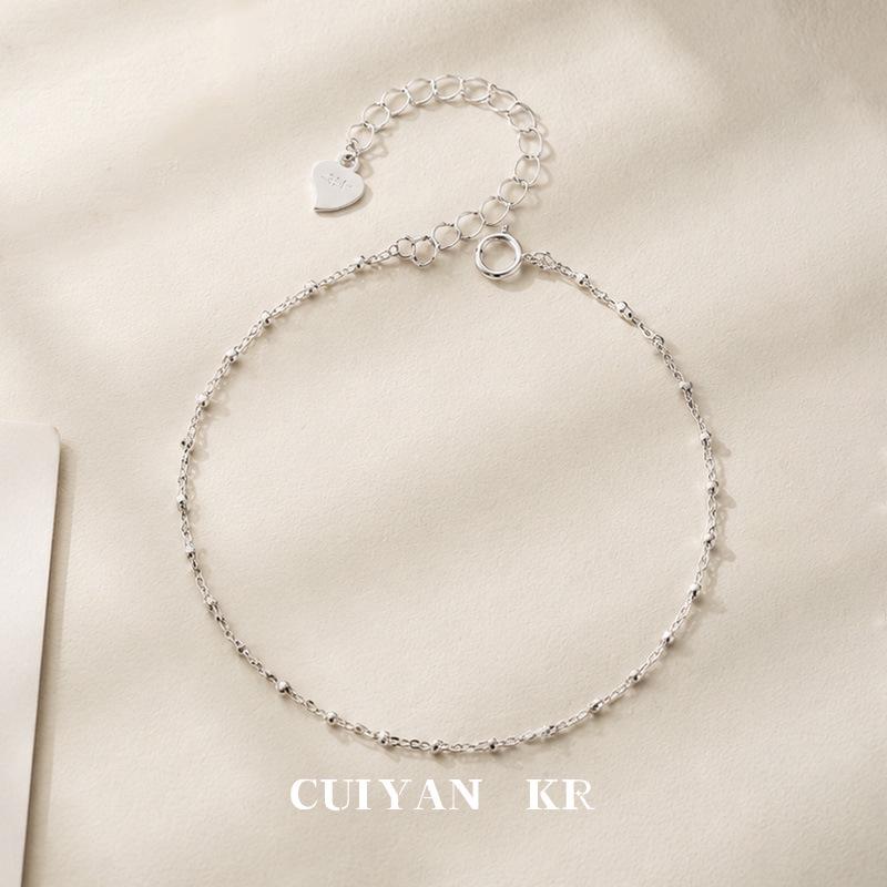 Cui Yan S925 Sterling Silver Korean INS Small Square Bracelet for Women - High-End Best Friend Jewelry