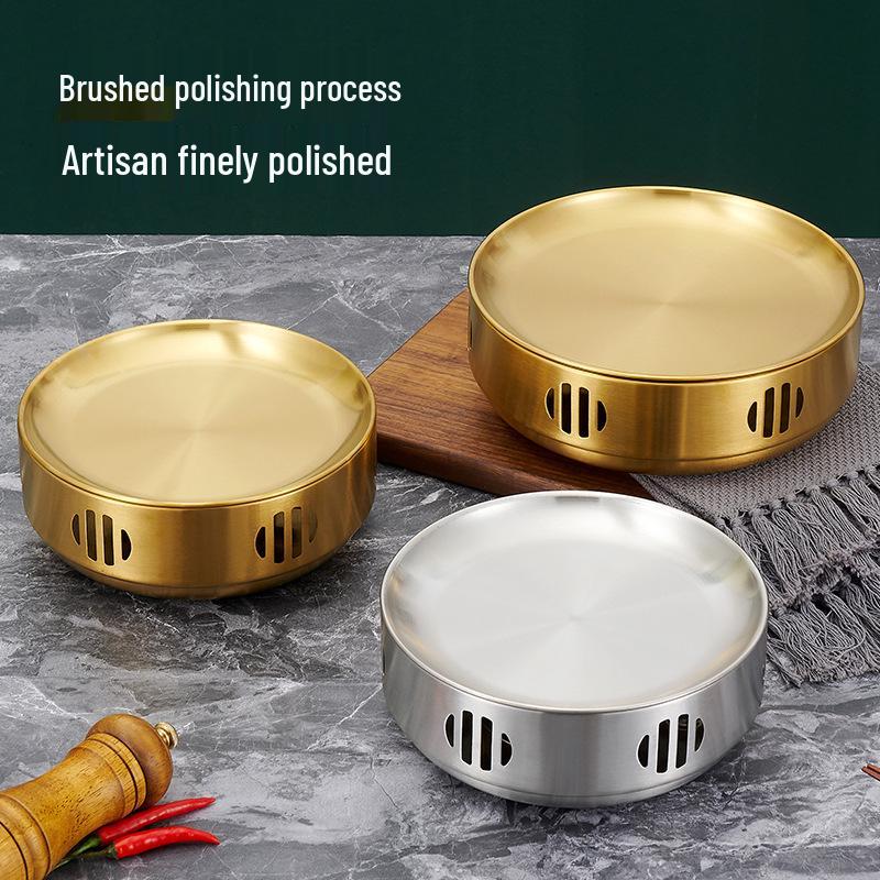 Korean-Style Stainless Steel Round BBQ Warming Stove for Restaurants