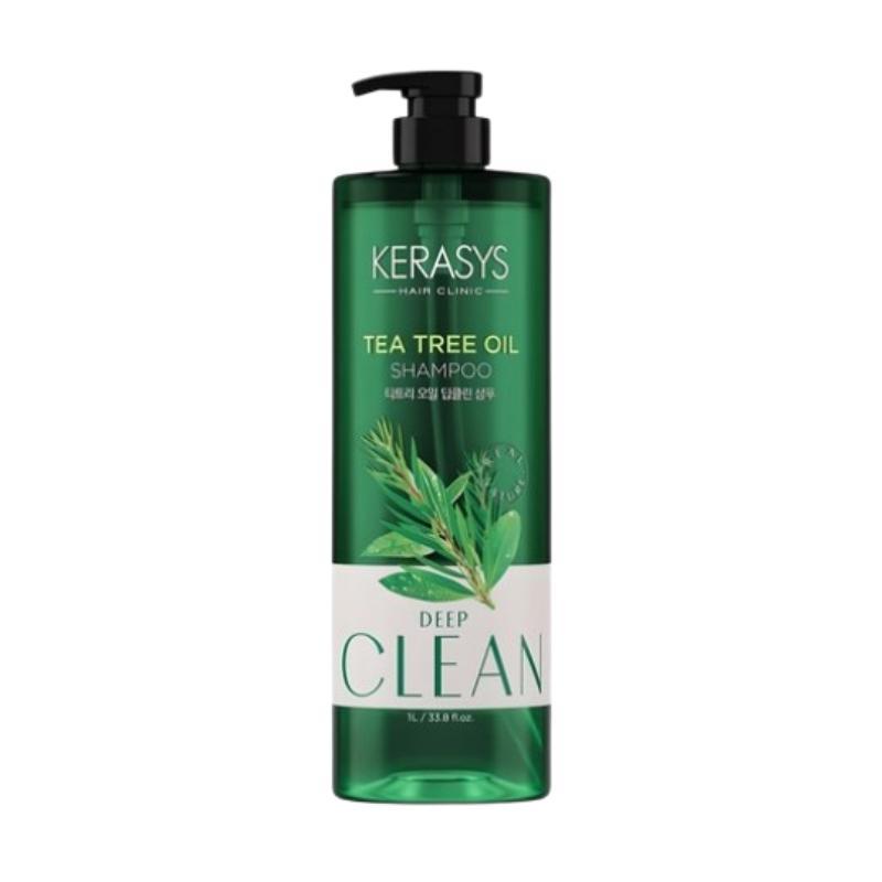 Kerasys Tea Tree Oil Shampoo 1L | Korean Scalp Shampoo for Oily Scalp, Deep Cleansing Green Floral Scent 1L