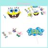 Adorável Decoração de Bolo com Tema de Desenho Animado com Bob Esponja Calça Quadrada