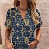 Women's T-Shirt Summer V-Neck T Shirt for Women Daily Fashion Short Sleeve Casual T-Shirt 3d Print Female Clothes