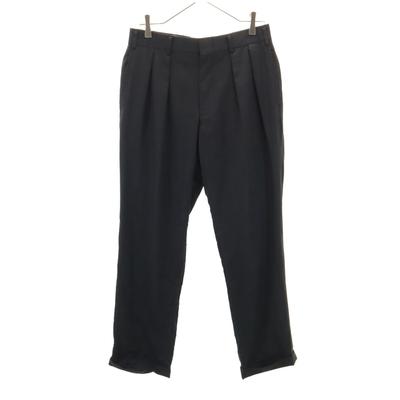 Made In Japan Wool Check Pattern 2 Tack Slacks Pants Black Men's Used