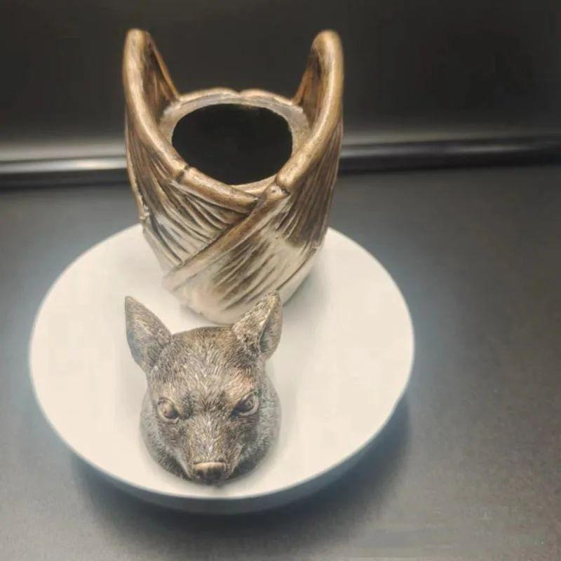 Halloween Resin Bat Secret Trinket Stash Box Sculpture Miniature Decor Desktop Ornament Vampire Bronze Gothic Style Jewelry Box