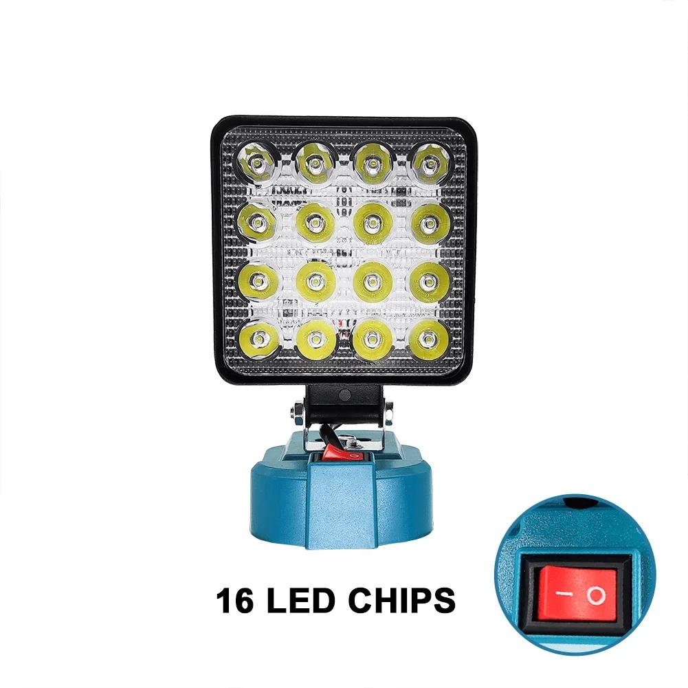 Wireless LED Work Light Portable Jobsite Light Spotlight Lamp Flood Light Flashlight Fit Makita 18v Battery (No Battery)