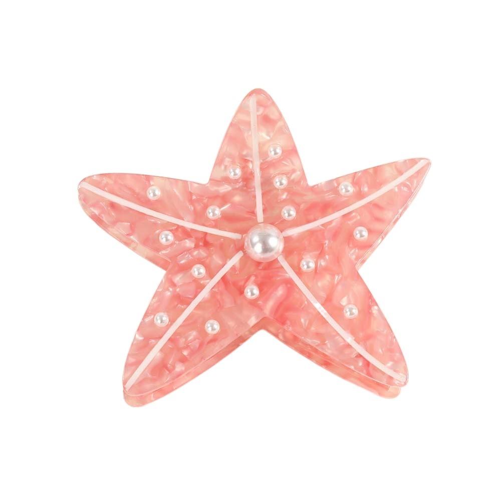 

Starfish Conch Shark Clip Contrast Color Acetic Acid Hair Claw Fish Hair Claw Daily Style 2