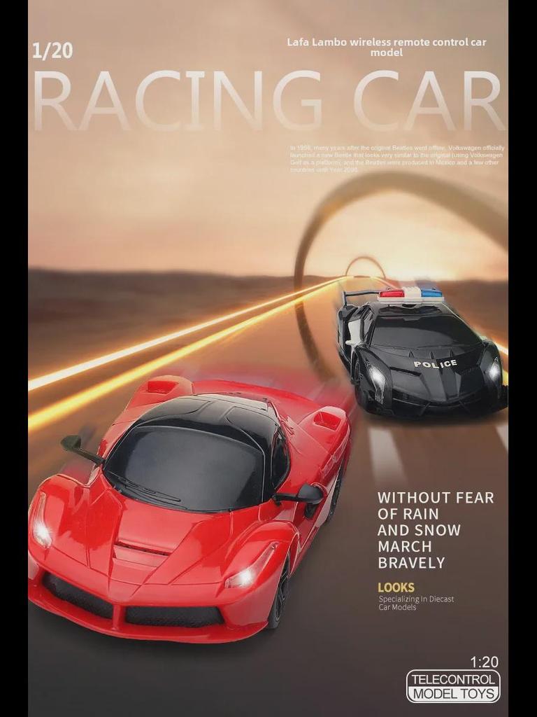 1:20 Wireless RC Drift Police Car with Lights - Children's Electric Toy