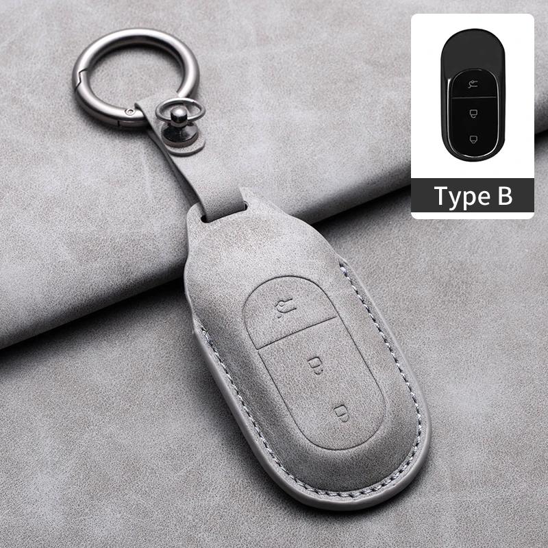 Kožený obal na klíč s dálkovým ovládáním pro auto pro Leapmotor t03 s01 c11 pro Leapmotor C01 T03 S01 C11 2023 Skořepina klíče od auta Fob Klíčenka