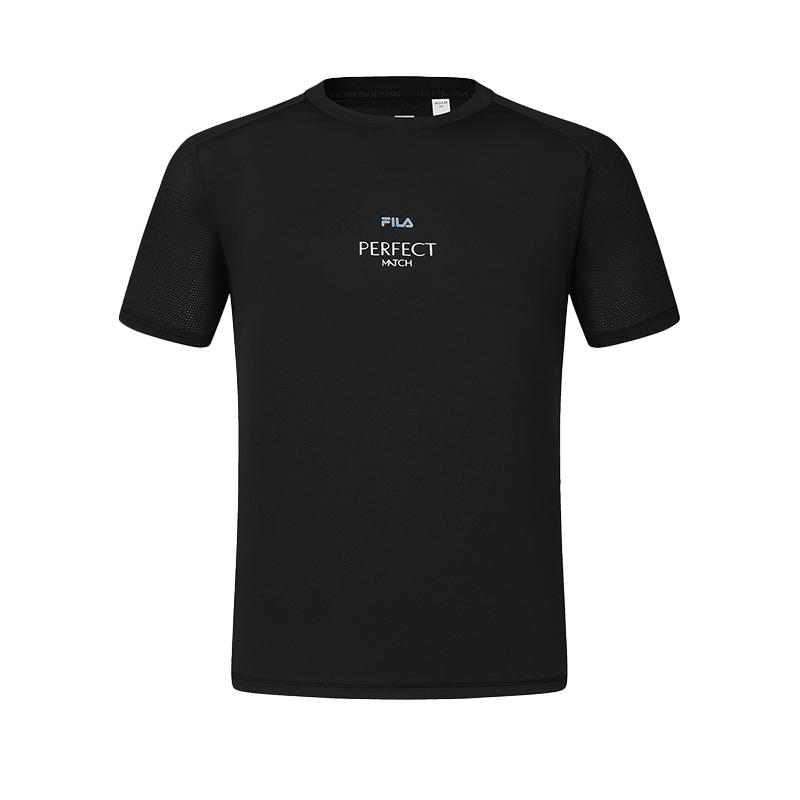 

Fila Простая повседневная вязаная футболка с коротким рукавом Мужские топы Насыщенно-черный A11M513108FBK XL
