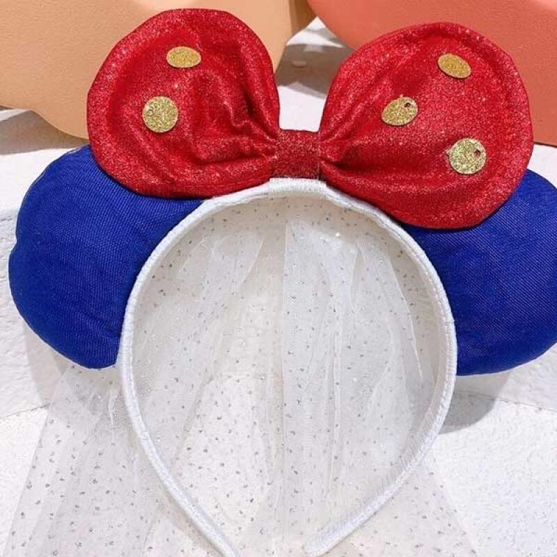 Mickey Minnie Birthday Party Supplies Veil Headband Mini lace headband