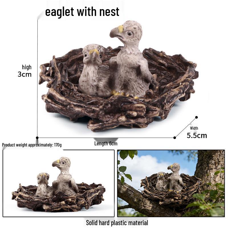 Children's Animal Simulation Toy Set: Eagle, Falcon, Secretary Bird, Owl Figurines
