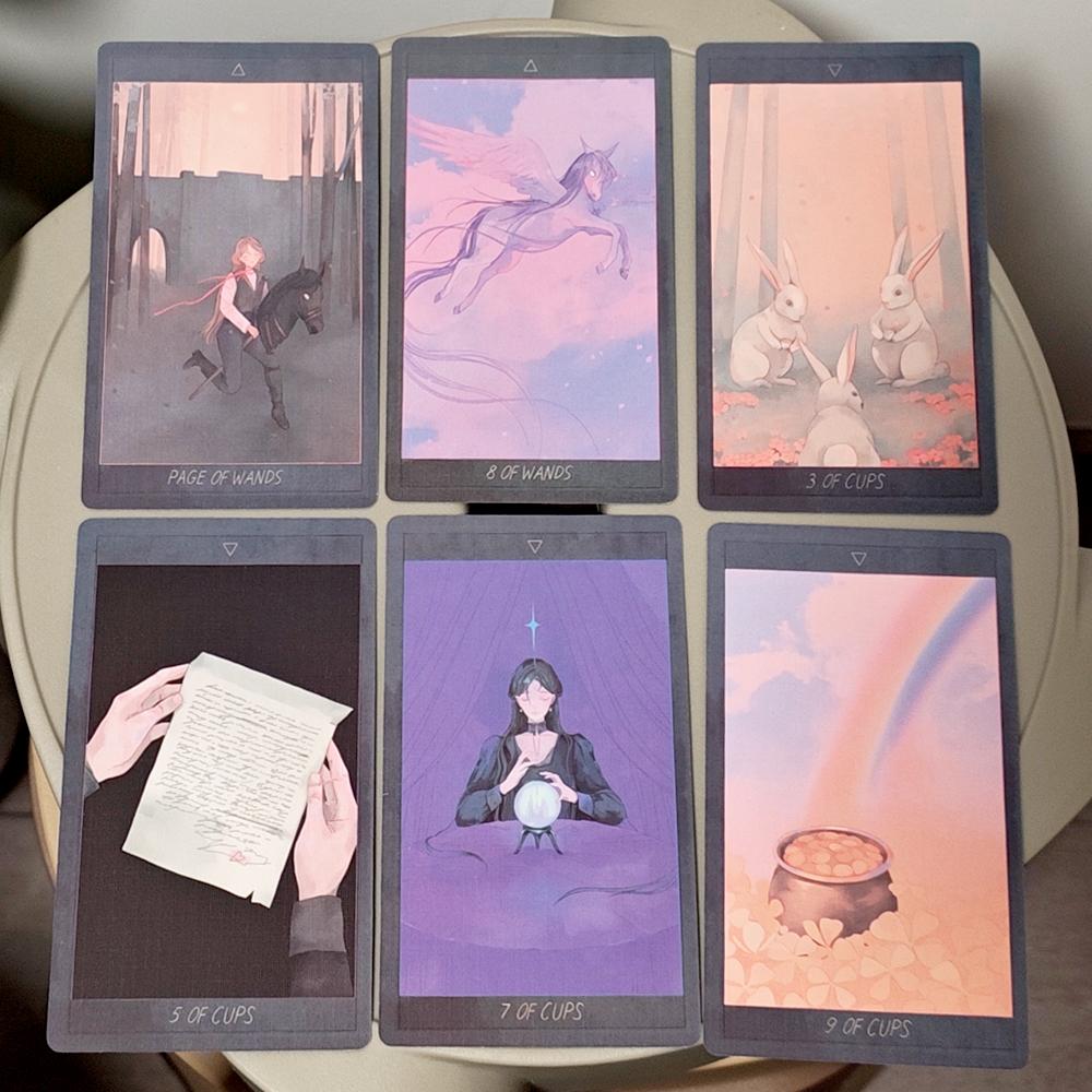 Honey and Lavender Tarot 12*7cm in Rigid Box Fairy Tale and Fantasy Deck 78 Cards Printed on 350GSM Double-embossed Cardstock