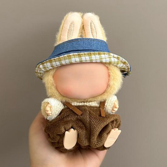 17cm Doll Clothes Set Hat Overalls Doll Outfit Playtime Doll Attire Easy Dressing Fashion Accessories