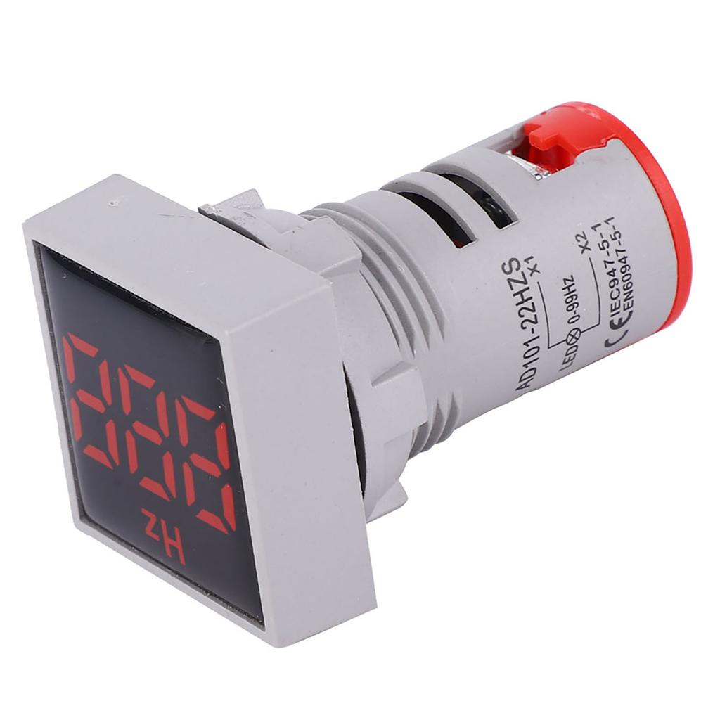 Firkantet digitalt display LED indikasjonslys AC100~380V 20~75Hz frekvensmåling(rød)