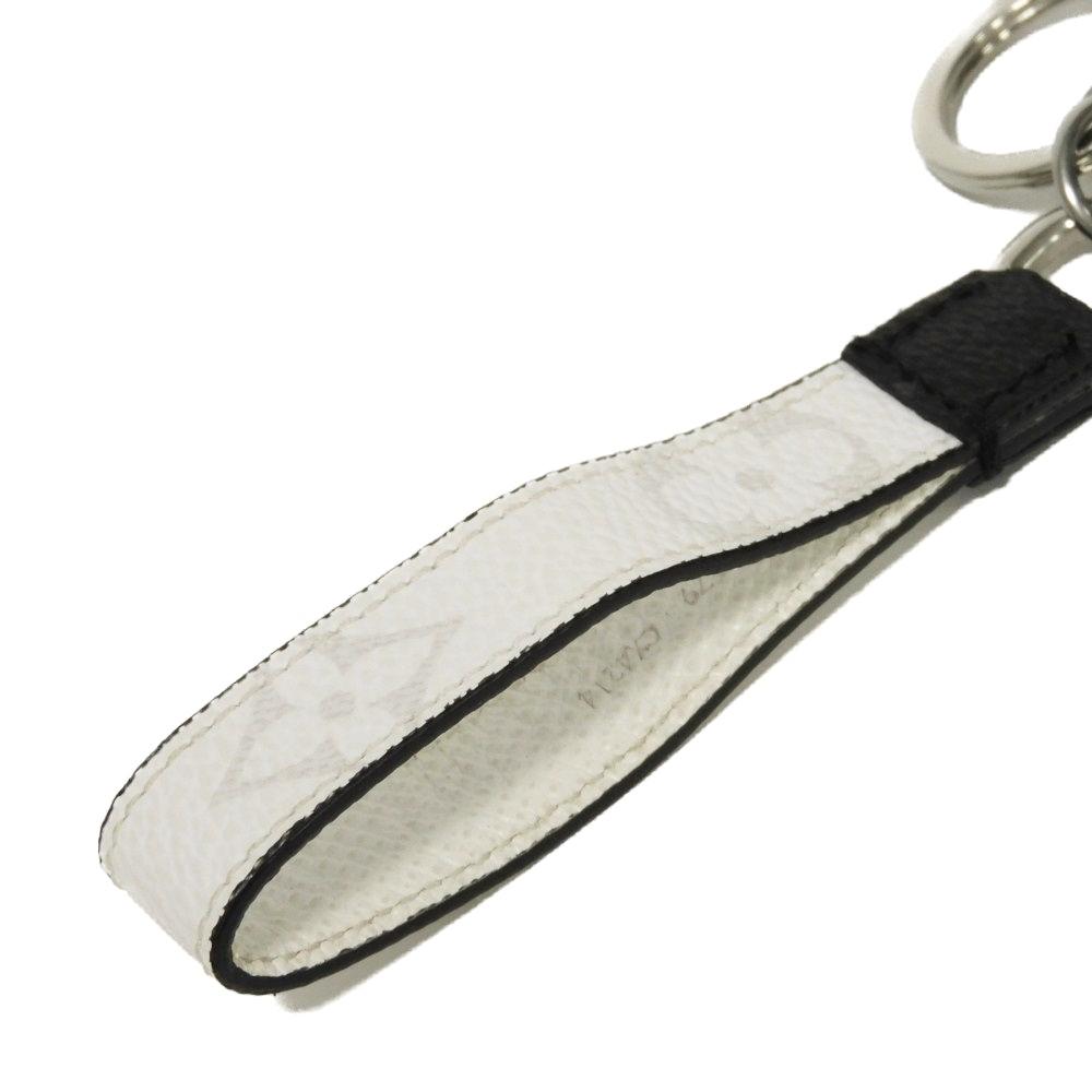 Used 12564 Porte Cle Dragone M82379 7950 Current LV logo key ring bag charm Monogram Eclipse White Men's from Japan