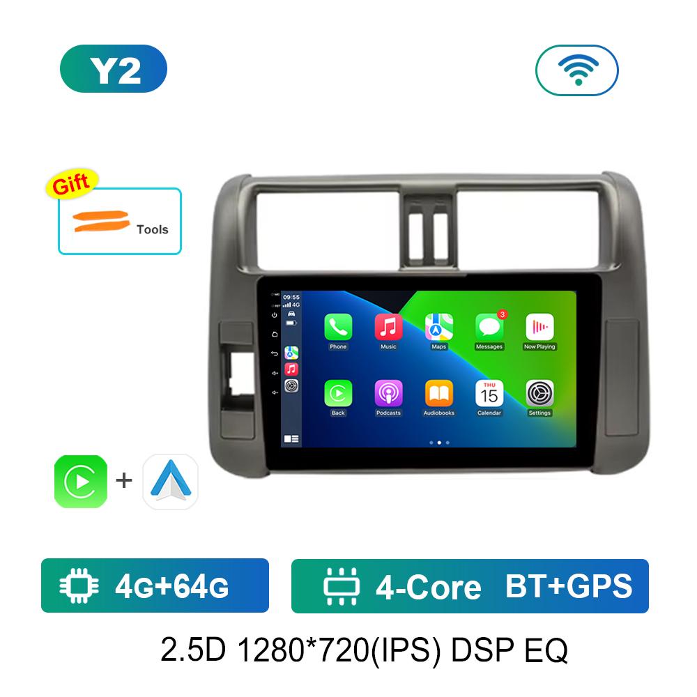 9 Inch Car Radio Multimedia Player for Toyota Prado 2009 - 2013 Android System GPS Navi WiFi BT 4G Carplay Head Unit Auto Tools