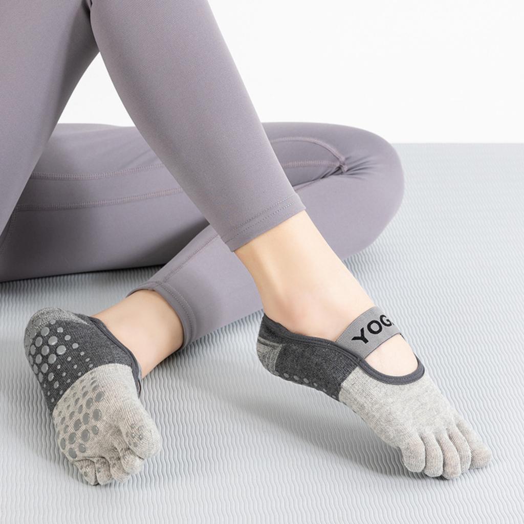 Rutschfeste Yoga-Socken Fünf-Zehen-Socken Indoor-Bodensocken Sport-Fitness-Socken