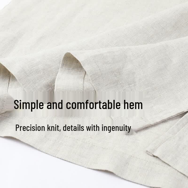 SHANSHAN Men's 100% Linen Short Sleeve T-Shirt