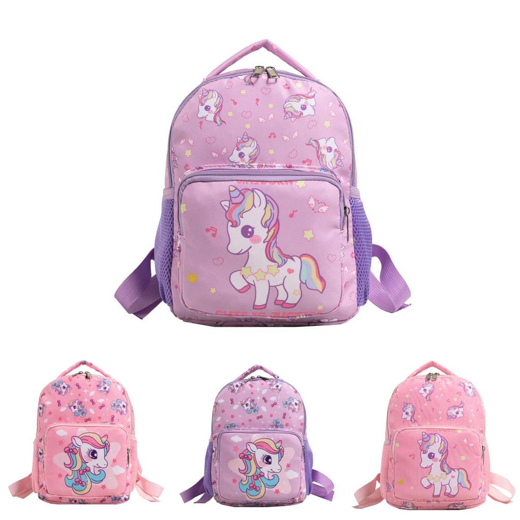 Kids Unicorn Double Shoulder Bag Made Of Oxford Cloth For Preschool Girls School Use