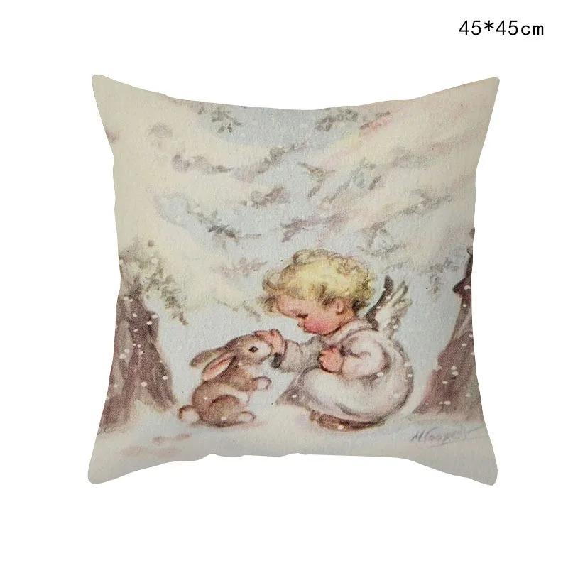 Christmas Themed Pillowcases Car Accessories Office Santa Claus Living Room Sofa Home Pillowcases