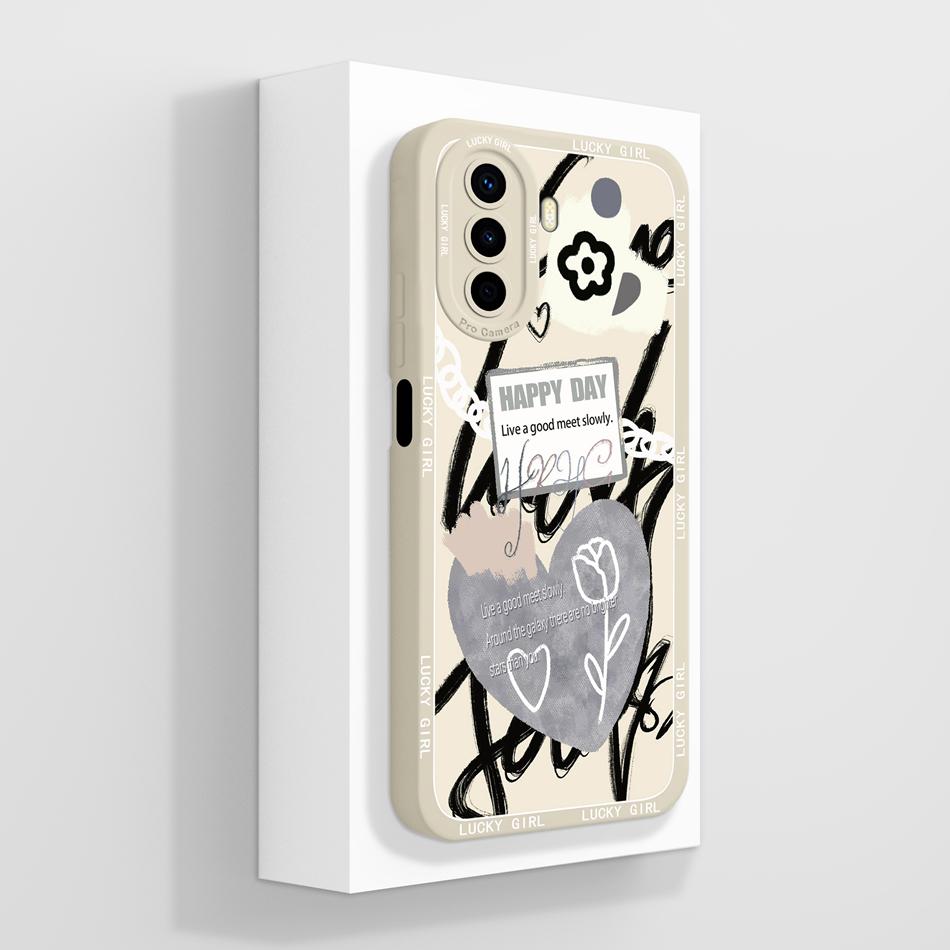 Case For Huawei Nova Y70 Plus Art Bear Full Coverage Anti Drop Funda For Huawei Nova Y 70 Y70+ Liquid Silicone Phone Back Cover