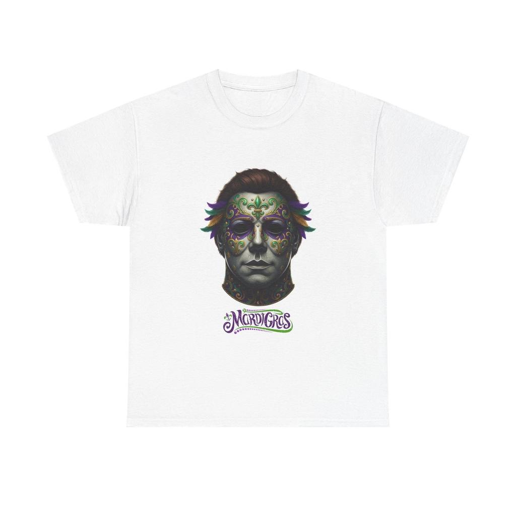 Mardi Gras Michael Myers T-Shirt | Halloween Horror Mask Tee