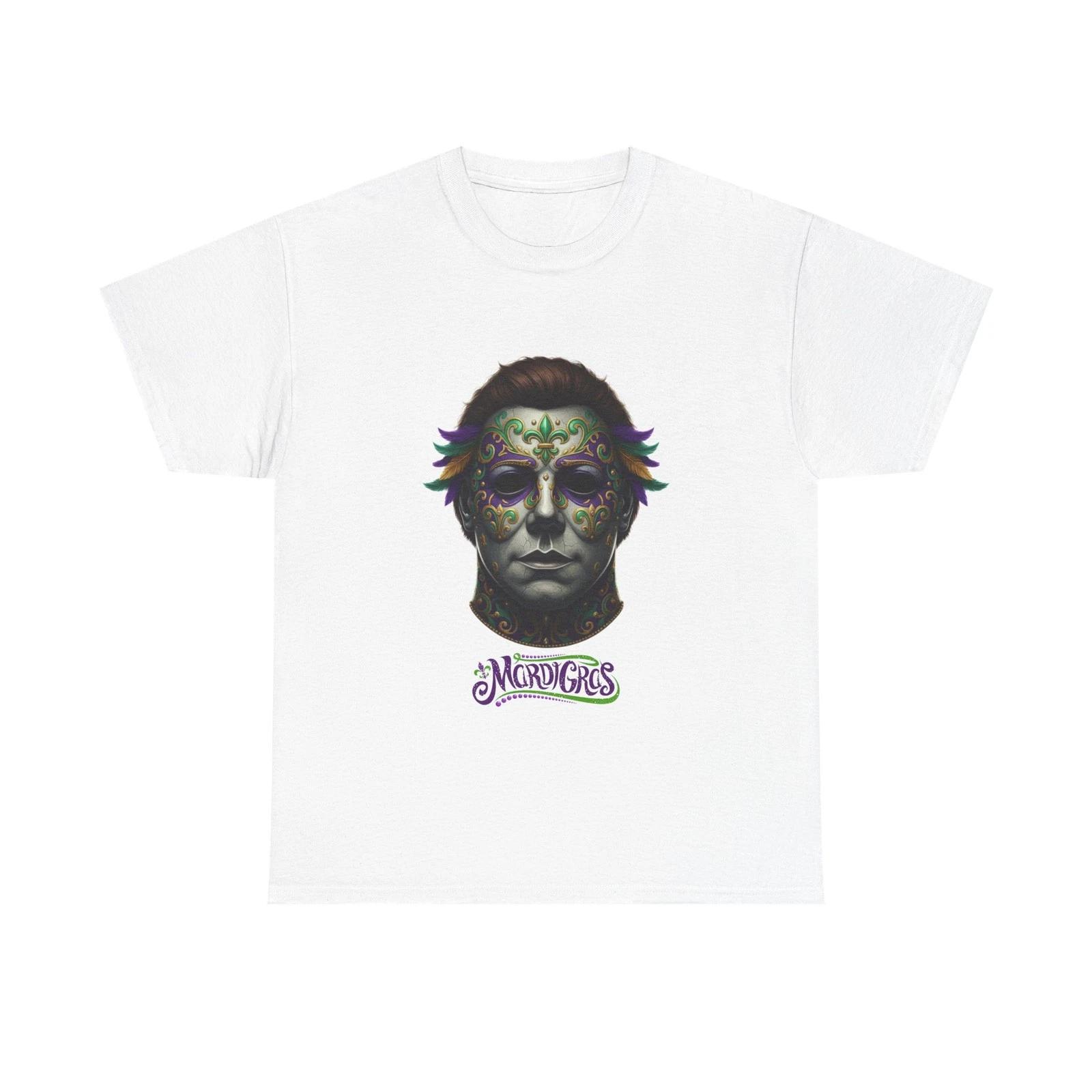 Mardi Gras Michael Myers T-Shirt | Halloween Horror Mask Tee XL