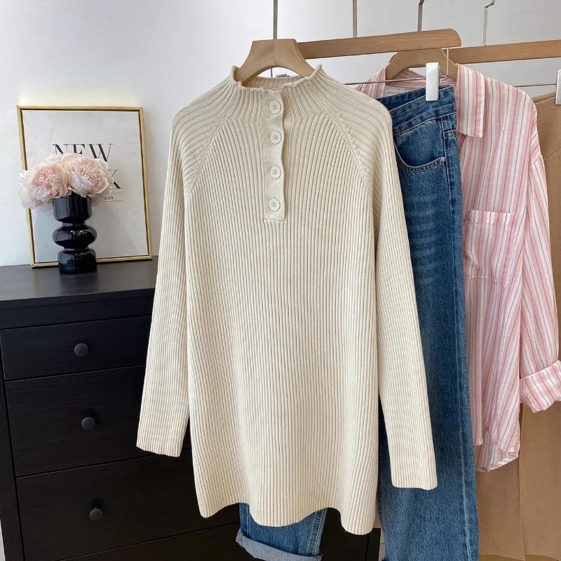 Sweater for Women Winter Cotton Thickened Pullover Warm Knitted Stretchy Long Sleeve Oversize Jumper Sweater Tops