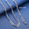 6/6.5mm Rectangle Heart Stainless Steel Link Neck Chain Necklace for Women Men Punk Hiphop Boy Gold Choker Metal Jewelry