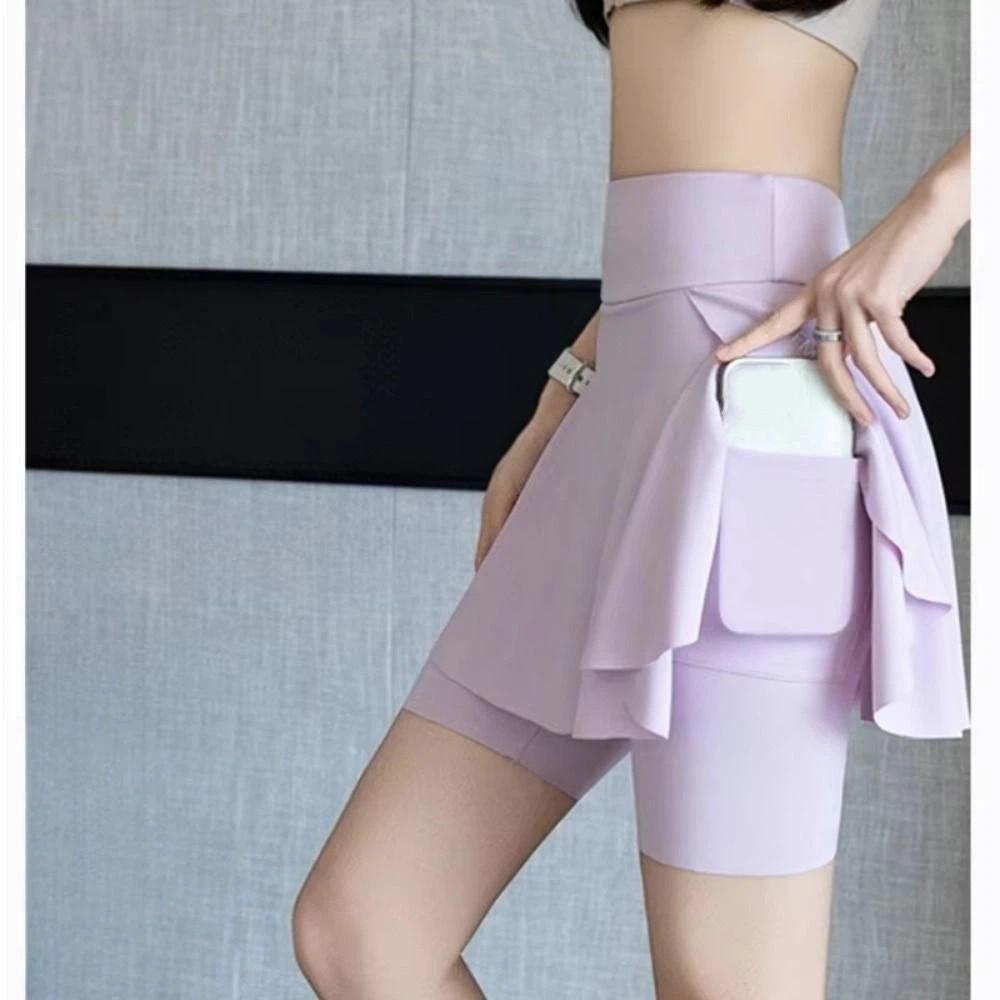 Quick-Drying Women Sport Dress Elastic Fake Two-Piece Skirts Women's Tennis Skirts  Summer Season