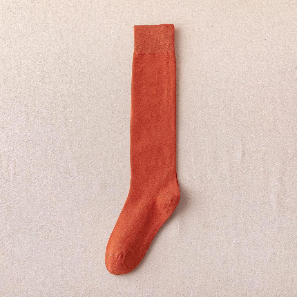 Women's Korean-Style Knee-High Black and White Slimming Cotton Socks