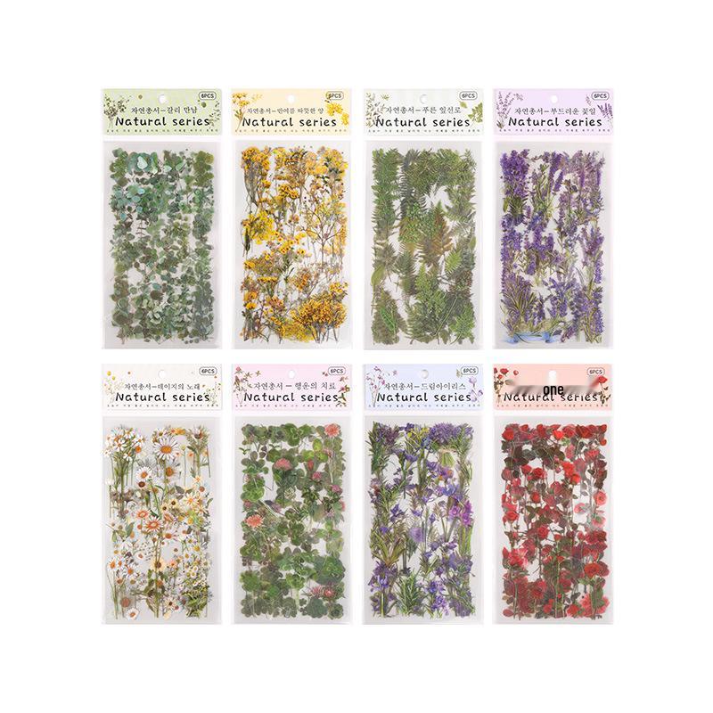 Waterproof Transparent Floral Stickers - Creative DIY Decorative Plant Stickers for Students