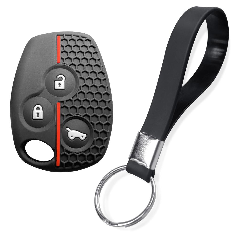 For Renault Logan Duster Clio Lll Traffic For Nissan Terrano Almera 2-Button Silicone Car Key Case Cap Cover Keychain Fob Shell