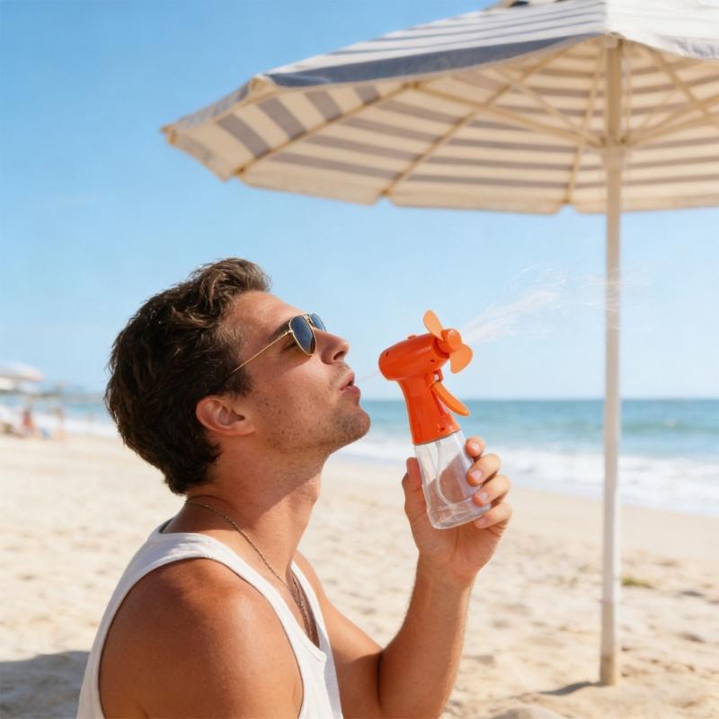 4 Adet El Spreyli Soğutma Fanı Taşınabilir El Kranklı Sis Nemlendirici Soğutma Fanı Çocuklar Yetişkinler Sıcak Hava İçin