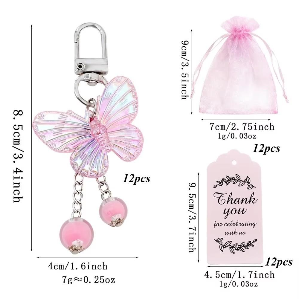 24/30 Stück Schmetterling Anhänger Schmetterling Schlüsselanhänger Geschenk Set Quaste Rosa Schmetterling Schlüsselanhänger Hochzeitsgeschenke