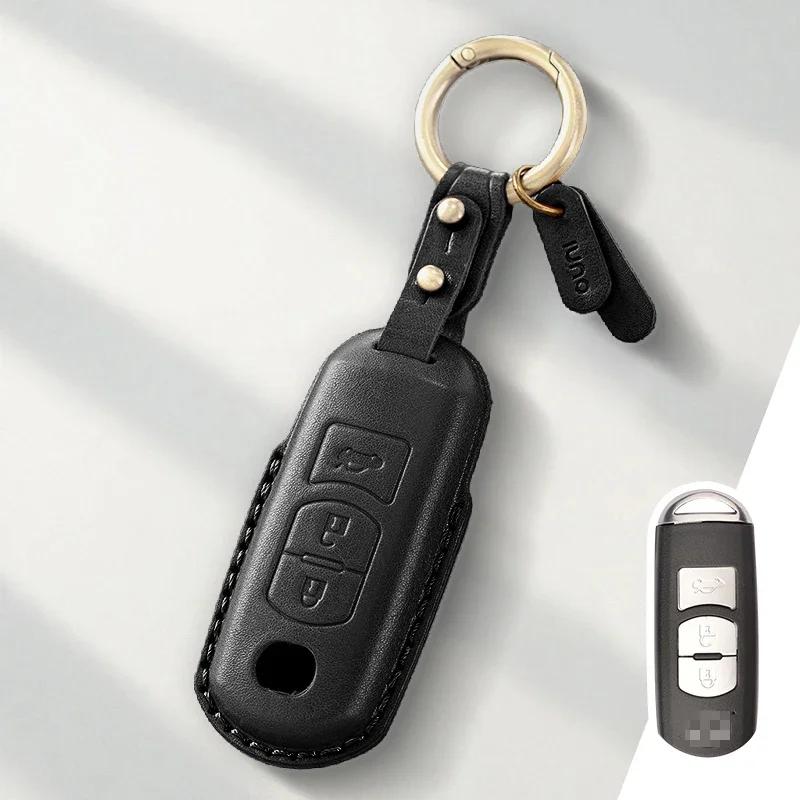 

Hot Emblems Genuine leather Protector For MAZDA 2 3 5 6 CX-3 CX-5 CX-7 CX-9 Atenz Miata MX5 Axela CX4 Key Case Cover Fob